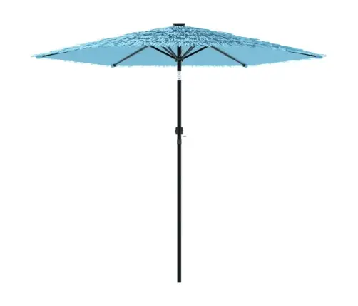 Skėtis Nuo Saulės Su Plieniniu Stulpu, Mėlynas, 223X223X213Cm Skėtis Nuo Saulės Su Plieniniu Stulpu, Mėlynas, 223X223X213Cm