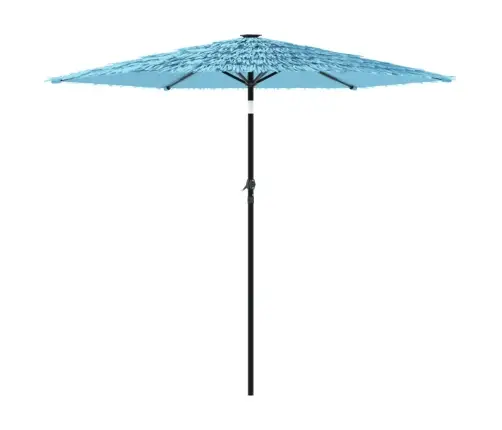 Skėtis Nuo Saulės Su Plieniniu Stulpu, Mėlynas, 223X223X213Cm Skėtis Nuo Saulės Su Plieniniu Stulpu, Mėlynas, 223X223X213Cm