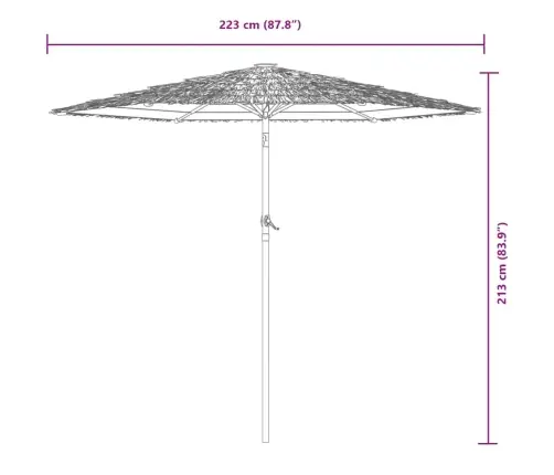 Skėtis Nuo Saulės Su Plieniniu Stulpu, Antracito, 223X223X213Cm Skėtis Nuo Saulės Su Plieniniu Stulpu, Antracito, 223X223X213Cm