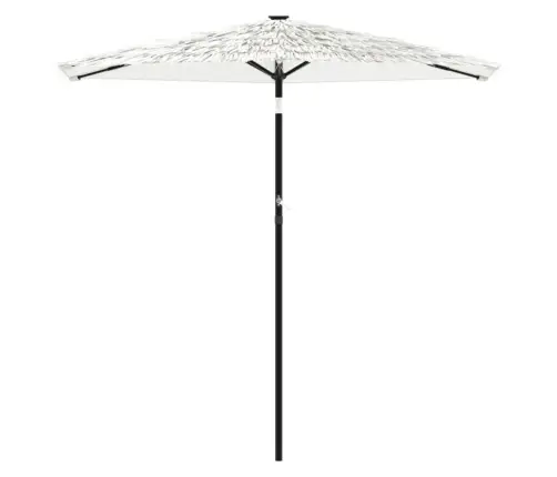 Dārza Saulessargs Ar Tērauda Stabu, Balts, 223X223X213 Cm Vidaxl