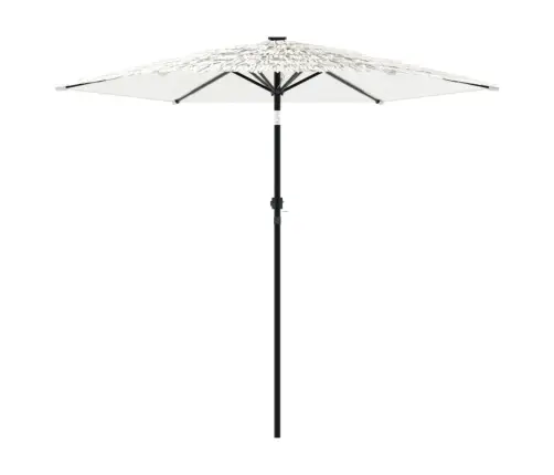 Dārza Saulessargs Ar Tērauda Stabu, Balts, 223X223X213 Cm Vidaxl