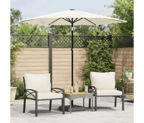 Dārza Saulessargs Ar Tērauda Stabu, Balts, 223X223X213 Cm Vidaxl