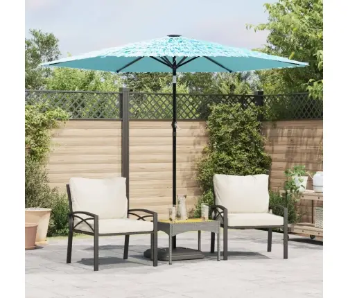 Dārza Saulessargs Ar Tērauda Stabu, Zils, 268X268X226 Cm Vidaxl