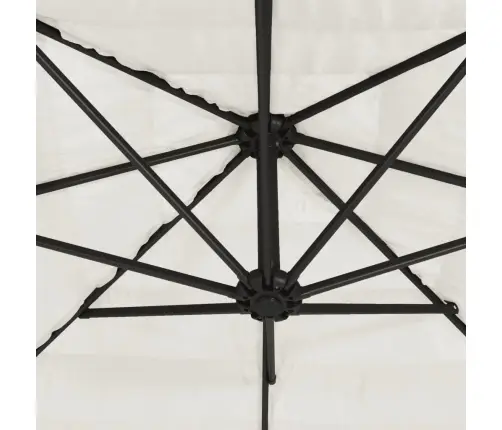 Dārza Saulessargs Ar Tērauda Stabu, Balts, 288X288X225 Cm Vidaxl