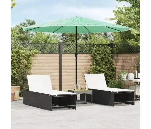 Skėtis Nuo Saulės Su Plieniniu Stulpu, Žalias, 324X324X247Cm