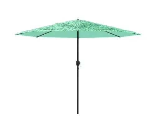 Dārza Saulessargs Ar Tērauda Stabu, 388X388X248 Cm, Zaļi Vidaxl