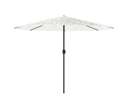 Dārza Saulessargs Ar Tērauda Stabu, Balts, 388X388X248 Cm Vidaxl