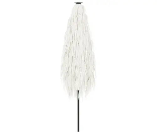 Dārza Saulessargs Ar Tērauda Stabu, Balts, 388X388X248 Cm Vidaxl