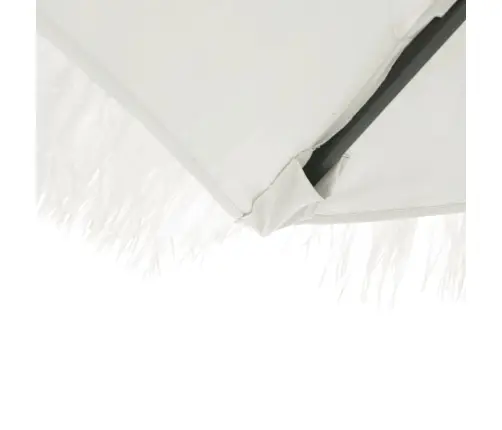 Dārza Saulessargs Ar Tērauda Stabu, Balts, 388X388X248 Cm Vidaxl