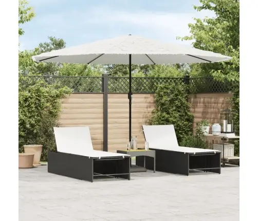 Dārza Saulessargs Ar Tērauda Stabu, Balts, 388X388X248 Cm Vidaxl