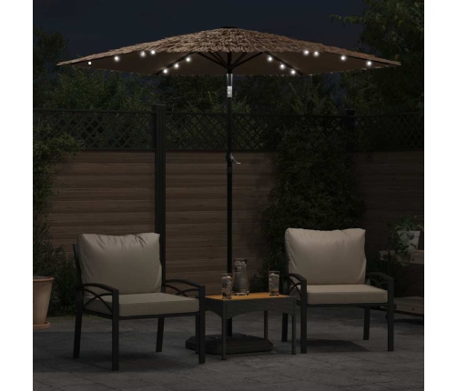 Skėtis Nuo Saulės Su Led/Plieniniu Stulpu, Rudas, 223X223X213Cm