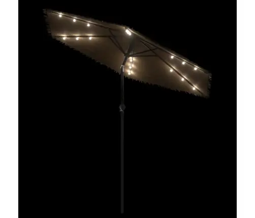 Aia Päikesevari Koos Led-Tulede Ja Teraspostiga, Pruun