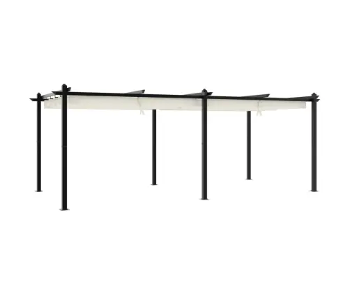 Dārza Nojume Ar Izvelkamu Jumtu, 3X6 M, Krēmkrāsas Vidaxl