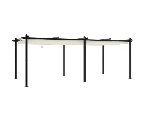 Dārza Nojume Ar Izvelkamu Jumtu, 3X6 M, Krēmkrāsas Vidaxl