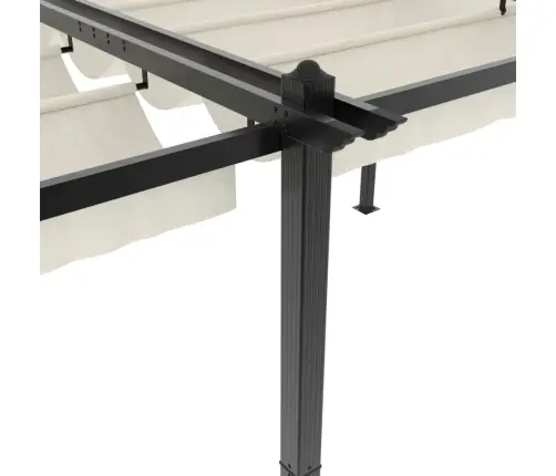 Dārza Nojume Ar Izvelkamu Jumtu, 3X6 M, Krēmkrāsas Vidaxl