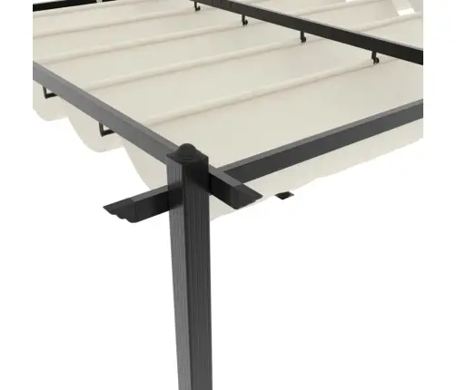 Dārza Nojume Ar Izvelkamu Jumtu, 3X6 M, Krēmkrāsas Vidaxl