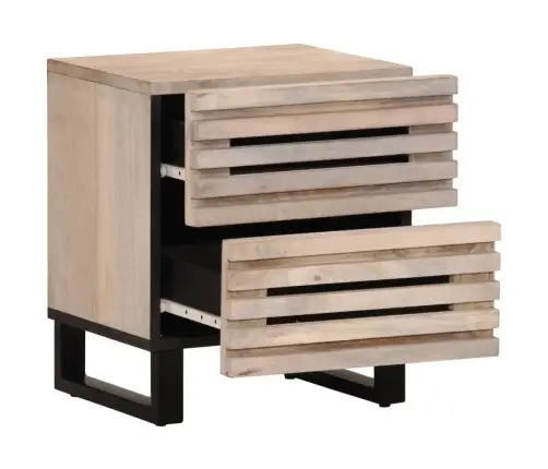 Naktsskapīši, 2 Gab., 40X34X46 Cm, Balināts Mango Masīvkoks Vidaxl