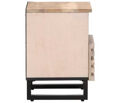 Naktsskapītis, 40X34X46 Cm, Balināts Mango Masīvkoks Vidaxl