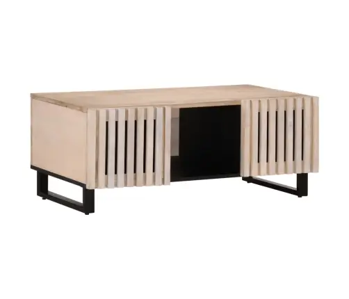 Kafijas Galdiņš, Balts, 100X55X40 Cm, Mango Masīvkoks Vidaxl