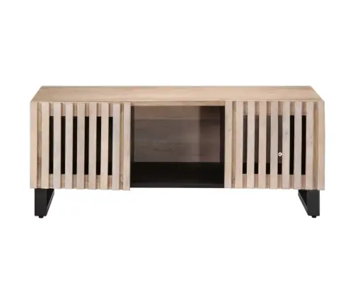 Kafijas Galdiņš, Balts, 100X55X40 Cm, Mango Masīvkoks Vidaxl