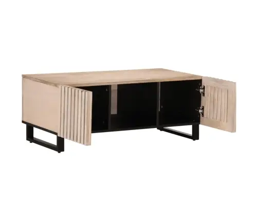 Kafijas Galdiņš, Balts, 100X55X40 Cm, Mango Masīvkoks Vidaxl