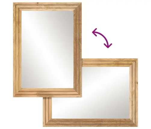 Vannitoapeegel, 50 X 70 cm Töötlemata Mangopuit Ja Klaas