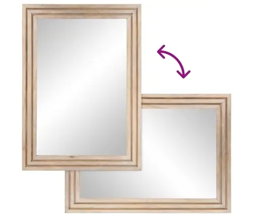 Vonios Veidrodis, 50X70cm Mango Medienos Masyvas Ir Stiklas Vonios Veidrodis, 50X70cm Mango Medienos Masyvas Ir Stiklas