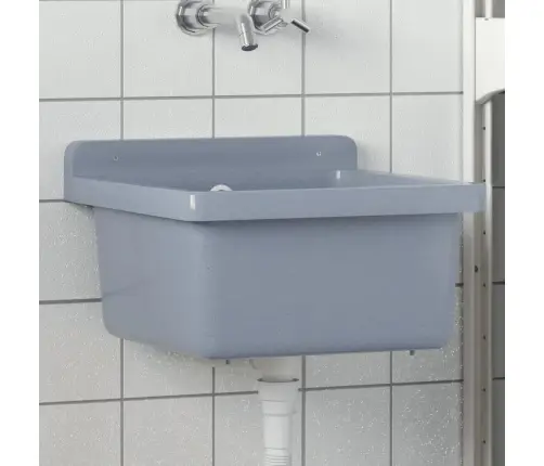 Izlietne, Stiprināma Pie Sienas, Pelēka, 40X40X24 Cm, Sveķi Vidaxl