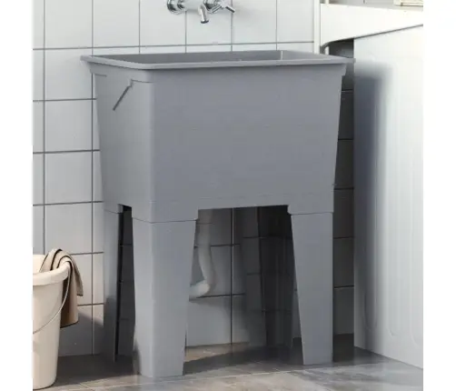 Veļas Bļoda, Pelēka, 59X41X75 Cm, Sveķi Vidaxl