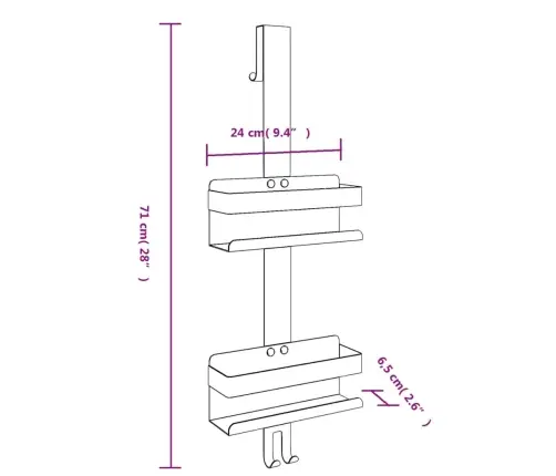 Dušas Plaukts, Matēts 304. Klases Nerūsējošais Tērauds Vidaxl