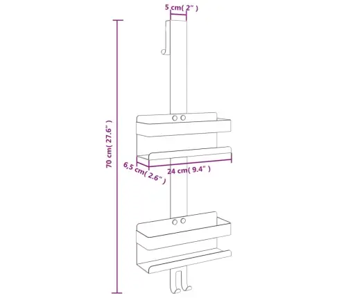 Dušas Plaukts, Matēts 304. Klases Nerūsējošais Tērauds Vidaxl