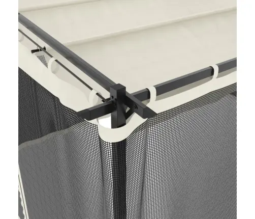 Pavėsinė Su Tinklelio Sienelėmis, Kreminė Spalva, 4X3M, Plieno