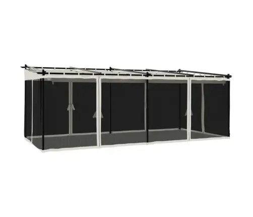 Võrkseintega Paviljon, Kreemjas, 6X3 M, Teras