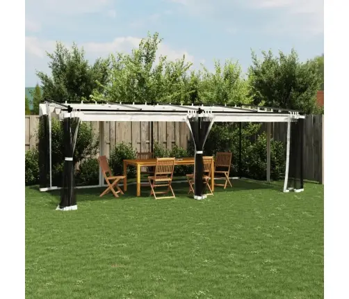 Võrkseintega Paviljon, Kreemjas, 6X3 M, Teras