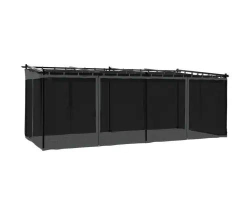 Dārza Nojume Ar Tīkla Sienām, 6X3 M, Tērauds, Antracītpelēka Vidaxl