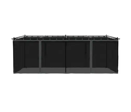 Dārza Nojume Ar Tīkla Sienām, 6X3 M, Tērauds, Antracītpelēka Vidaxl