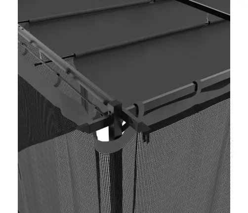 Dārza Nojume Ar Tīkla Sienām, 6X3 M, Tērauds, Antracītpelēka Vidaxl