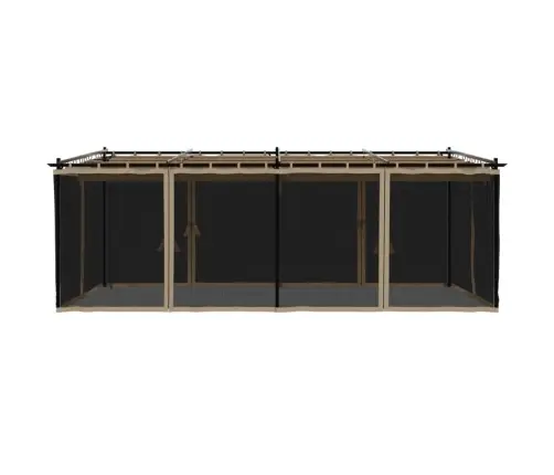 Dārza Nojume Ar Tīkla Sienām, 6X3 M, Tērauds Vidaxl