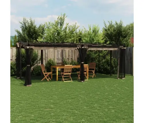 Dārza Nojume Ar Tīkla Sienām, 6X3 M, Tērauds Vidaxl