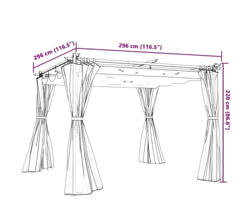 Kardinatega Paviljon, Kreemjas, 3X3 M, Teras
