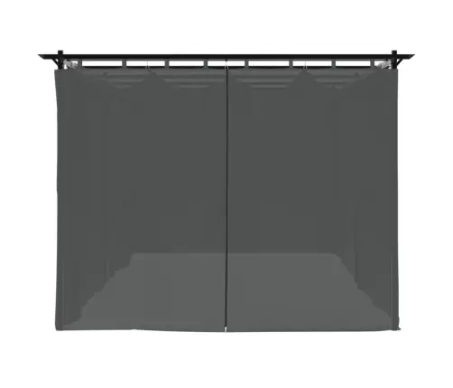 Dārza Nojume Ar Aizkariem, 6X3 M, Tērauds, Antracītpelēka Vidaxl