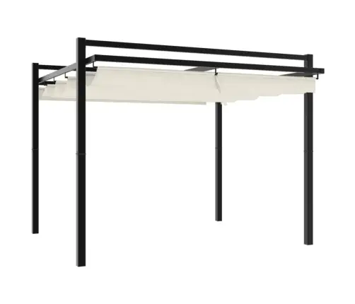 Sodo Pavėsinė Su Ištraukiamu Stogu, Kreminės, 3X3M, Aliuminis