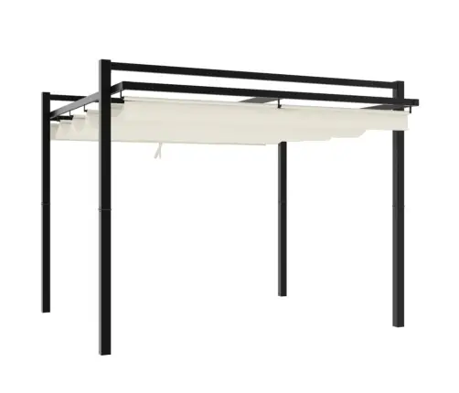 Sodo Pavėsinė Su Ištraukiamu Stogu, Kreminės, 3X3M, Aliuminis