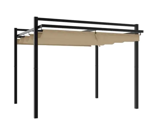 Sodo Pavėsinė Su Ištraukiamu Stogu, Taupe, 3X3M, Aliuminis