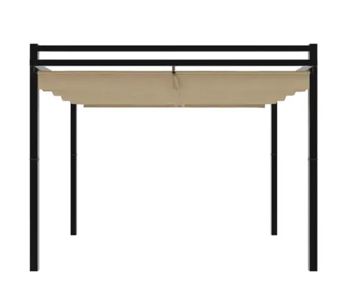 Sodo Pavėsinė Su Ištraukiamu Stogu, Taupe, 3X3M, Aliuminis