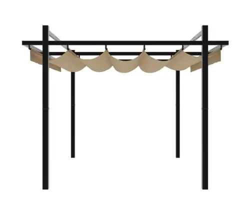 Sodo Pavėsinė Su Ištraukiamu Stogu, Taupe, 3X3M, Aliuminis