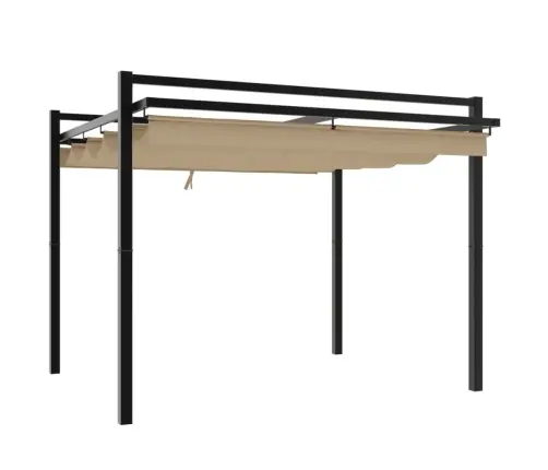 Sodo Pavėsinė Su Ištraukiamu Stogu, Taupe, 3X3M, Aliuminis