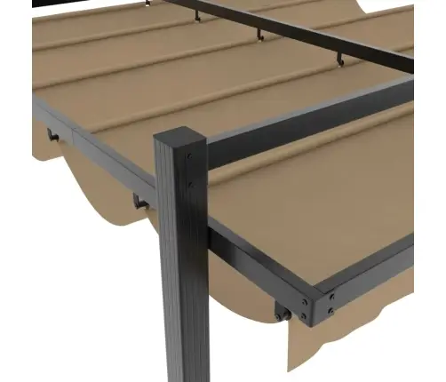 Sodo Pavėsinė Su Ištraukiamu Stogu, Taupe, 3X3M, Aliuminis