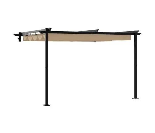 Sienā Piestiprināta Nojume Pelēkbrūna 3 X 3 M Tērauds Vidaxl