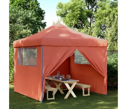 Saliekama Svinību Nojume, 4 Sānu Sienas, Sarkanbrūna Vidaxl